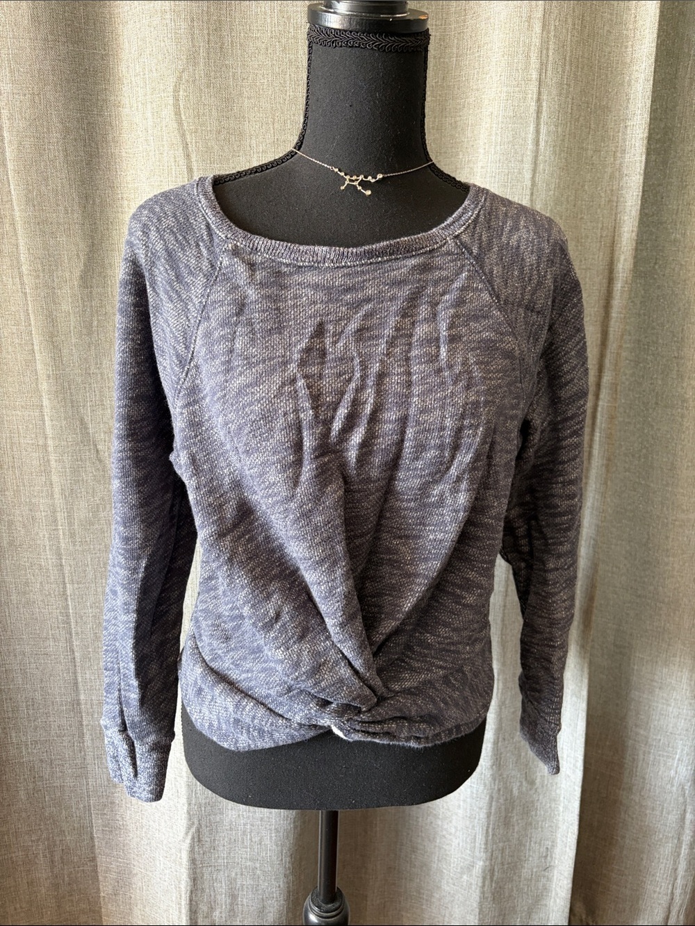 J. Crew Heathered Navy Crewneck Sweatshirt